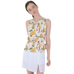 Yellow Juicy Pears And Apricots Women s Sleeveless Sports Top by SychEva