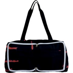 Red And Black Abstract Grunge Print Multi Function Bag