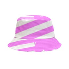 Saturated Pink Lines And Stars Pattern, Geometric Theme Bucket Hat by Casemiro