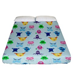 Funny Monsters Fitted Sheet (king Size)