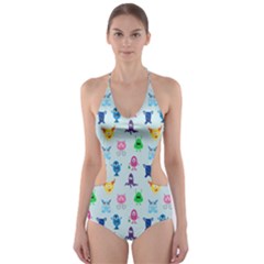 Funny Monsters Cut-out One Piece Swimsuit by SychEva