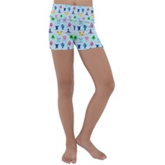 Funny Monsters Kids  Lightweight Velour Yoga Shorts by SychEva