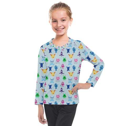 Funny Monsters Kids  Long Mesh Tee by SychEva