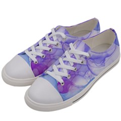 Purple And Blue Alcohol Ink  Men s Low Top Canvas Sneakers by Dazzleway
