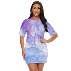 Purple And Blue Alcohol Ink  Just Threw It On Dress by Dazzleway