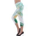 Green and orange alcohol ink Lightweight Velour Capri Leggings  View3