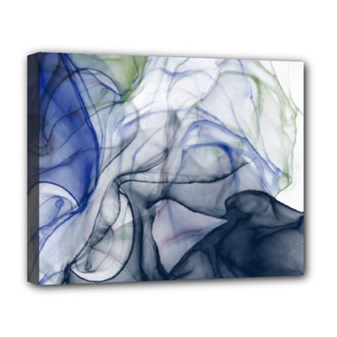 Blue Alcohol Ink Deluxe Canvas 20  X 16  (stretched) by Dazzleway