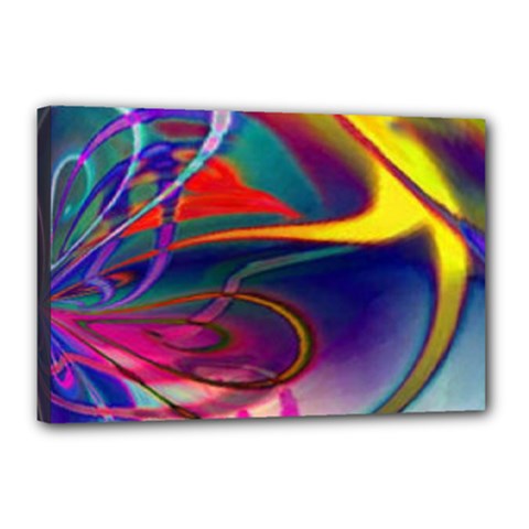 Colorful Rainbow Modern Paint Pattern 13 Canvas 18  x 12  (Stretched)