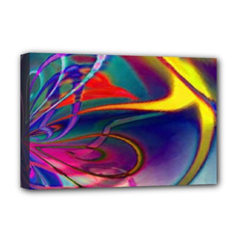 Colorful Rainbow Modern Paint Pattern 13 Deluxe Canvas 18  x 12  (Stretched)