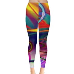 Colorful Rainbow Modern Paint Pattern 13 Leggings 