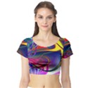 Colorful Rainbow Modern Paint Pattern 13 Short Sleeve Crop Top View1
