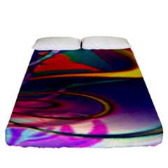 Colorful Rainbow Modern Paint Pattern 13 Fitted Sheet (king Size) by DinkovaArt