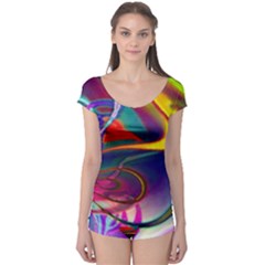 Colorful Rainbow Modern Paint Pattern 13 Boyleg Leotard 