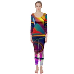 Colorful Rainbow Modern Paint Pattern 13 Long Sleeve Catsuit