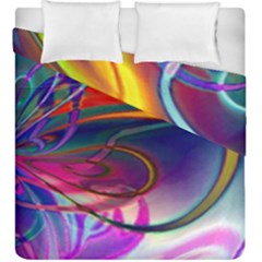 Colorful Rainbow Modern Paint Pattern 13 Duvet Cover Double Side (King Size)