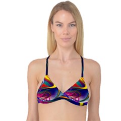 Colorful Rainbow Modern Paint Pattern 13 Reversible Tri Bikini Top