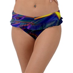 Colorful Rainbow Modern Paint Pattern 13 Frill Bikini Bottom