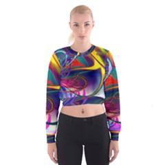 Colorful Rainbow Modern Paint Pattern 13 Cropped Sweatshirt