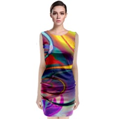 Colorful Rainbow Modern Paint Pattern 13 Classic Sleeveless Midi Dress