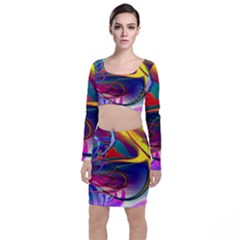 Colorful Rainbow Modern Paint Pattern 13 Top and Skirt Sets