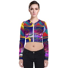 Colorful Rainbow Modern Paint Pattern 13 Long Sleeve Zip Up Bomber Jacket