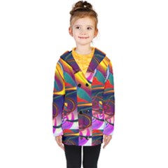 Colorful Rainbow Modern Paint Pattern 13 Kids  Double Breasted Button Coat