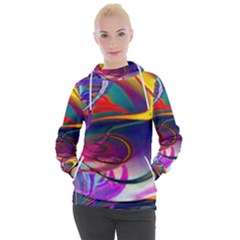 Colorful Rainbow Modern Paint Pattern 13 Women s Hooded Pullover by DinkovaArt