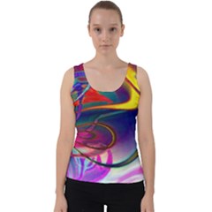 Colorful Rainbow Modern Paint Pattern 13 Velvet Tank Top