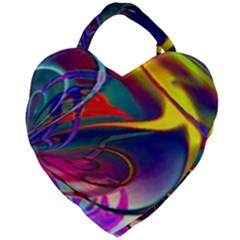 Colorful Rainbow Modern Paint Pattern 13 Giant Heart Shaped Tote