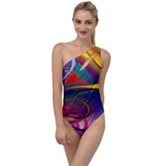 Colorful Rainbow Modern Paint Pattern 13 To One Side Swimsuit