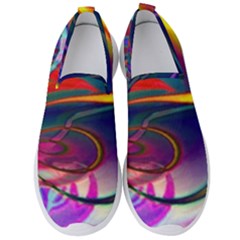 Colorful Rainbow Modern Paint Pattern 13 Men s Slip On Sneakers