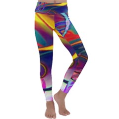 Colorful Rainbow Modern Paint Pattern 13 Kids  Lightweight Velour Classic Yoga Leggings