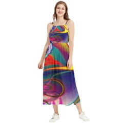 Colorful Rainbow Modern Paint Pattern 13 Boho Sleeveless Summer Dress