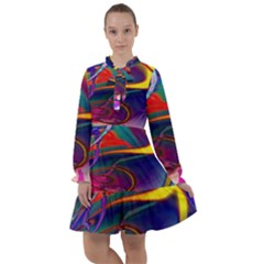 Colorful Rainbow Modern Paint Pattern 13 All Frills Chiffon Dress