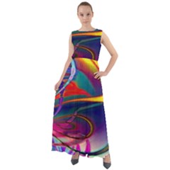 Colorful Rainbow Modern Paint Pattern 13 Chiffon Mesh Boho Maxi Dress