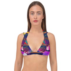 Colorful Rainbow Modern Paint Pattern 13 Double Strap Halter Bikini Top