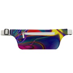 Colorful Rainbow Modern Paint Pattern 13 Active Waist Bag by DinkovaArt