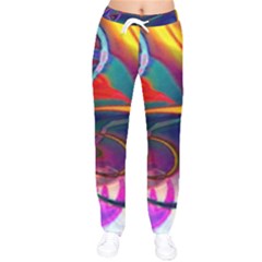 Colorful Rainbow Modern Paint Pattern 13 Women velvet Drawstring Pants