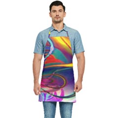 Colorful Rainbow Modern Paint Pattern 13 Kitchen Apron