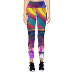 Colorful Rainbow Modern Paint Pattern 13 Pocket Leggings 