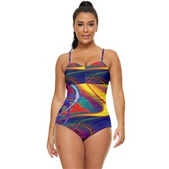 Colorful Rainbow Modern Paint Pattern 13 Retro Full Coverage Swimsuit