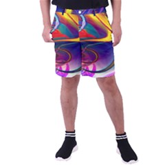 Colorful Rainbow Modern Paint Pattern 13 Men s Pocket Shorts