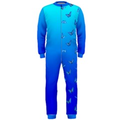 Butterflies At Blue, Two Color Tone Gradient Onepiece Jumpsuit (men)  by Casemiro