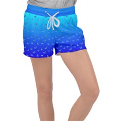 Butterflies At Blue, Two Color Tone Gradient Velour Lounge Shorts by Casemiro