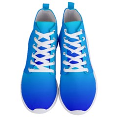 Butterflies At Blue, Two Color Tone Gradient Men s Lightweight High Top Sneakers by Casemiro