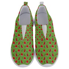 Juicy Slices Of Watermelon On A Green Background No Lace Lightweight Shoes by SychEva