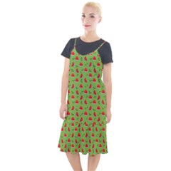 Juicy Slices Of Watermelon On A Green Background Camis Fishtail Dress by SychEva