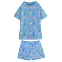 Beautiful Girls With Drinks Kids  Swim Tee And Shorts Set by SychEva