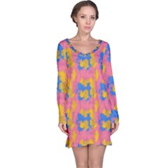 Abstract Painting Long Sleeve Nightdress by SychEva