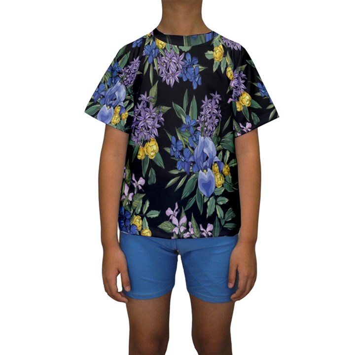 Floral Kids  Short Sleeve Swimwear